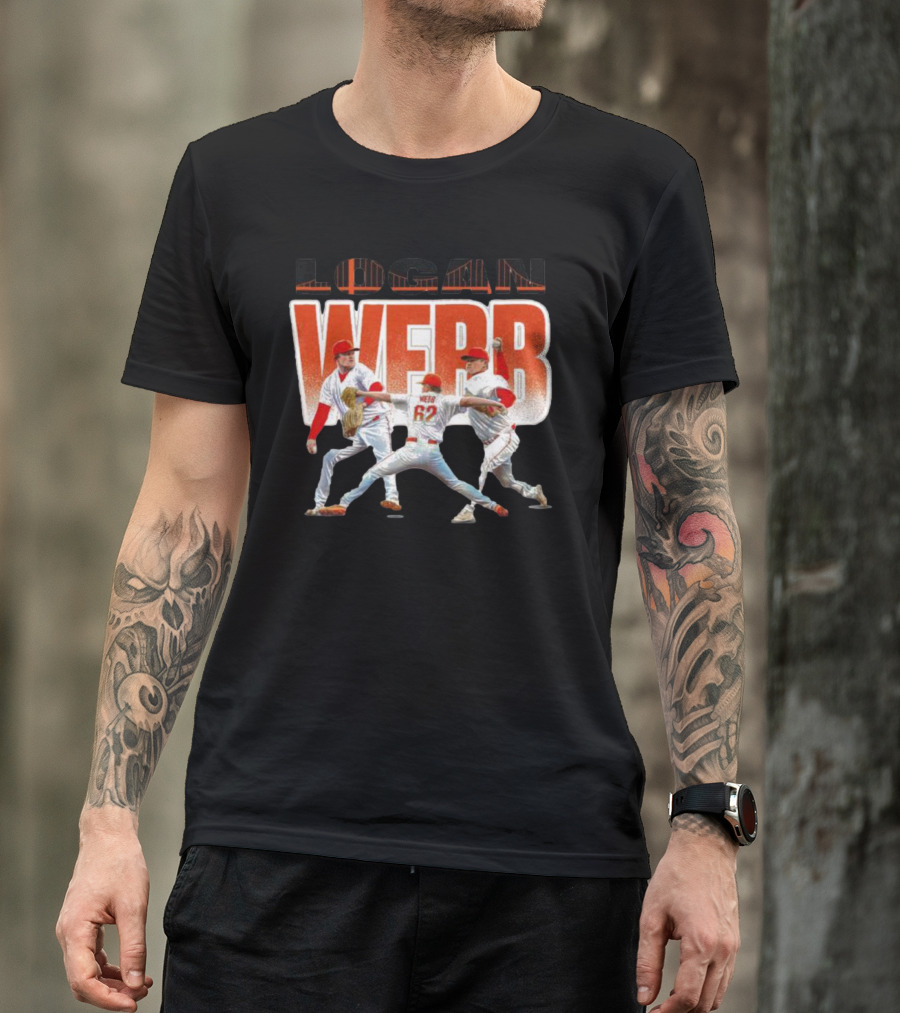 Logan Webb San Francisco Giants Pitching Action T-Shirt