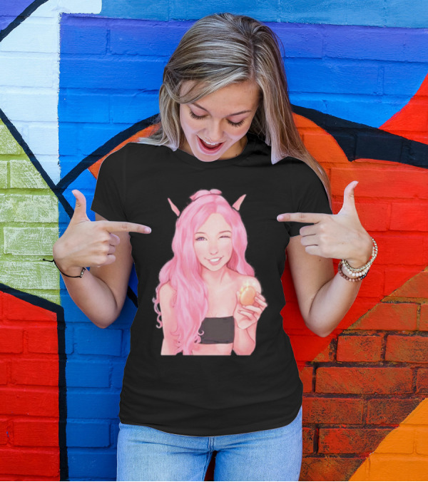 Belle Delphine Pink Hair Winking Holding Golden Egg Fantasy T-Shirt