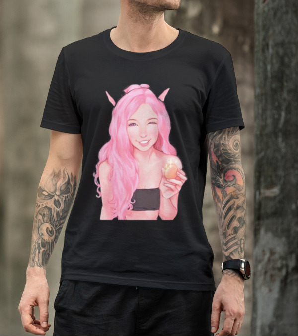 Belle Delphine Pink Hair Winking Holding Golden Egg Fantasy T-Shirt