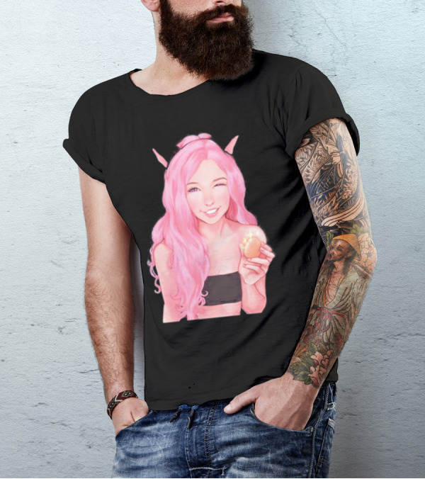 Belle Delphine Pink Hair Winking Holding Golden Egg Fantasy T-Shirt