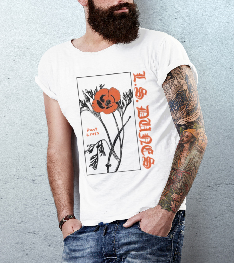 L.S. Dunes Past Lives Orange Flower T-Shirt