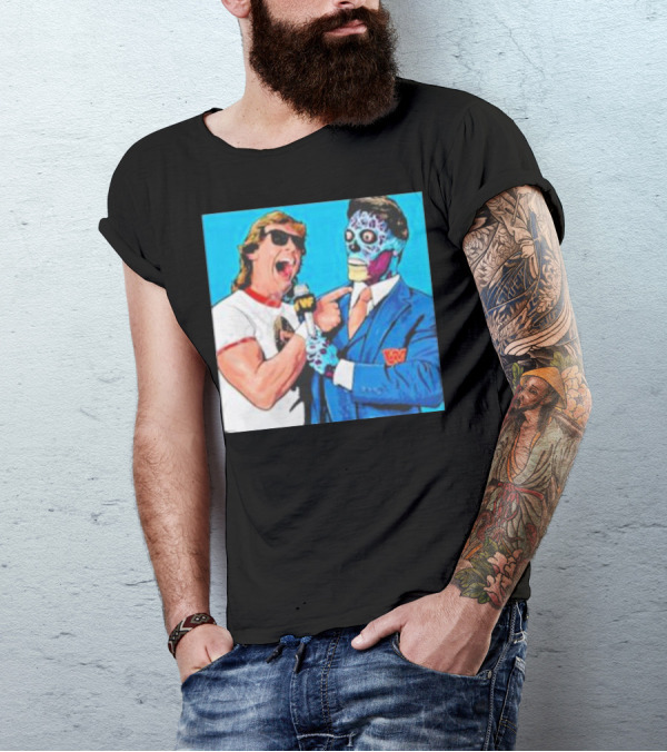 SquaredCircle They Live Wrestling Parody Comic T-Shirt