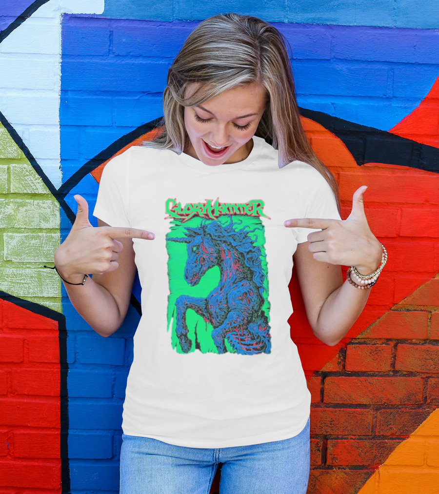 Gloryhammer Glowing Zombie Unicorn T-Shirt