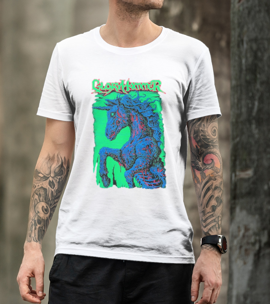 Gloryhammer Glowing Zombie Unicorn T-Shirt