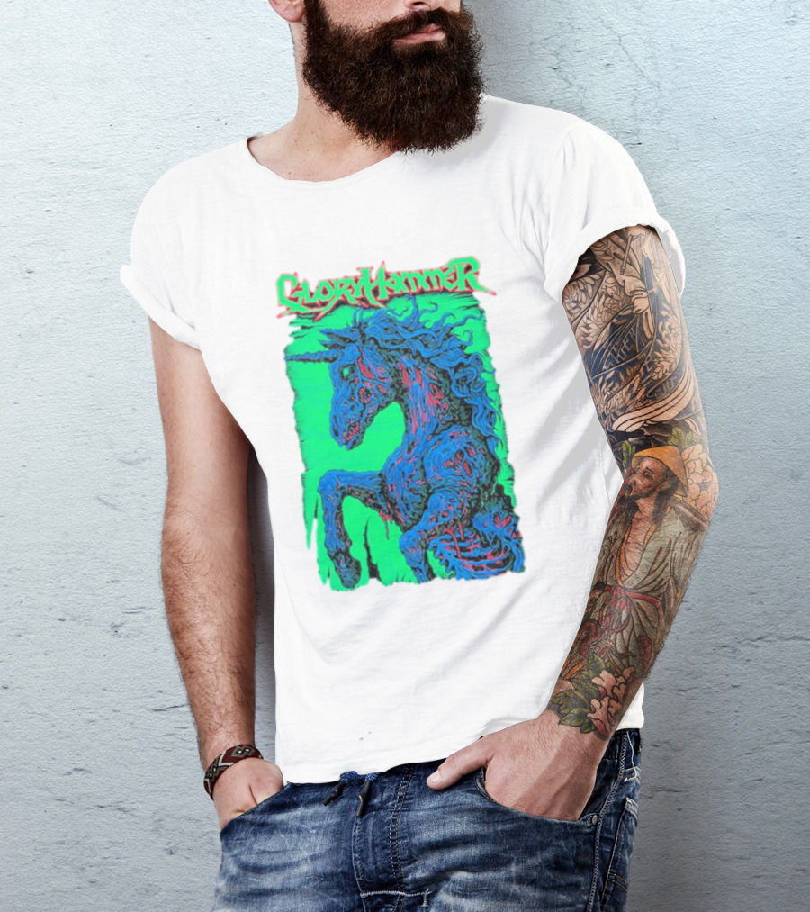 Gloryhammer Glowing Zombie Unicorn T-Shirt