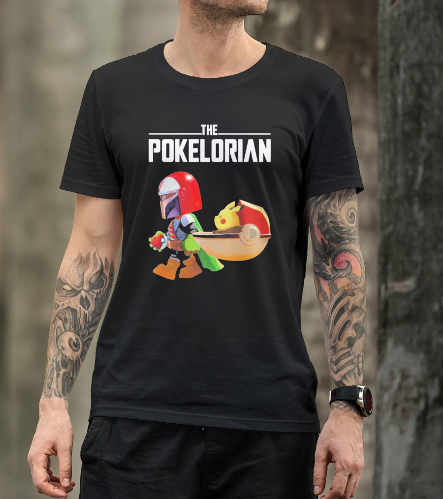 THE POKELORIAN Pikachu Yoda Parody Pop Culture Crossover T-Shirt