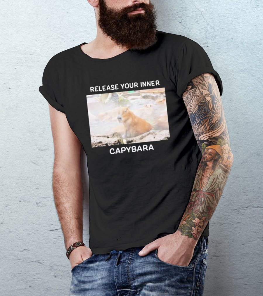Gaijin Mommy Relaxation Vibes Release Your Inner Capybara Hot Springs T-Shirt
