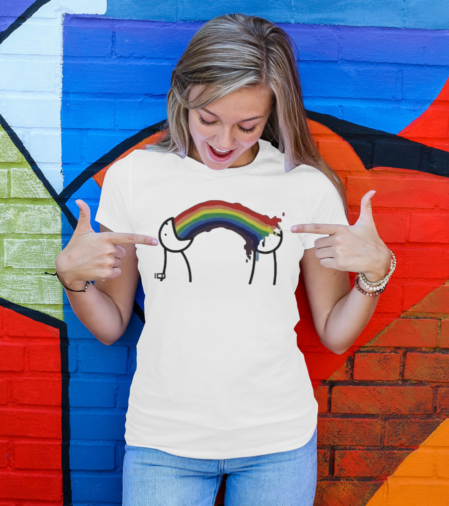 James Woods Sick Of It Rainbow Puke Meme T-Shirt