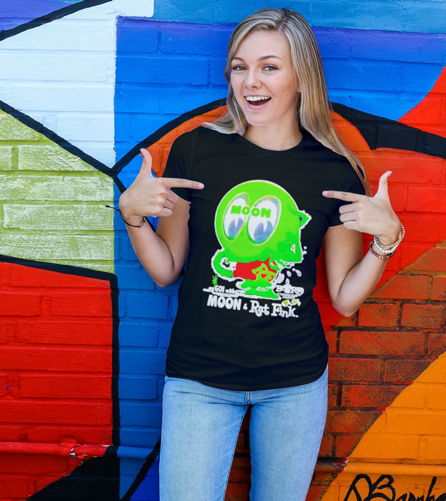 GO With MOON And Rat Fink Eyes Bug Eyed Monster T-Shirt
