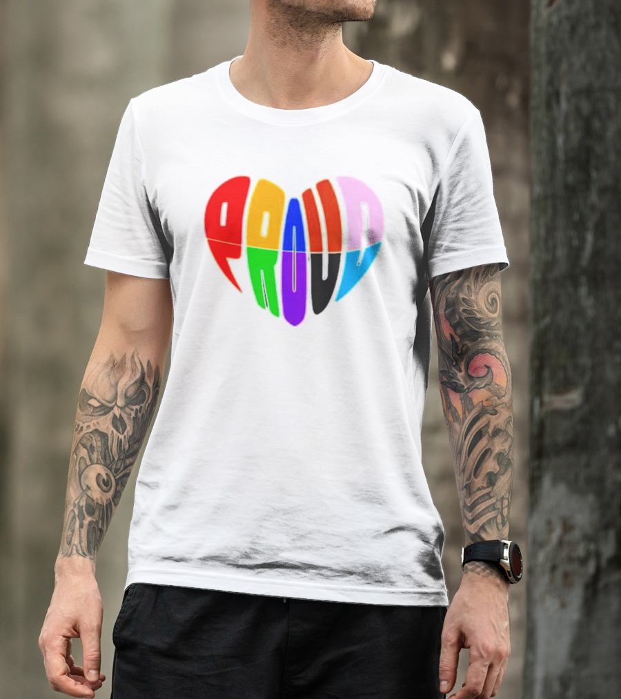 Proud Progress Heart Rainbow Colors T-Shirt