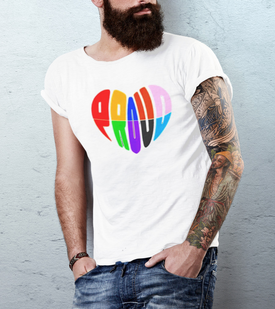 Proud Progress Heart Rainbow Colors T-Shirt