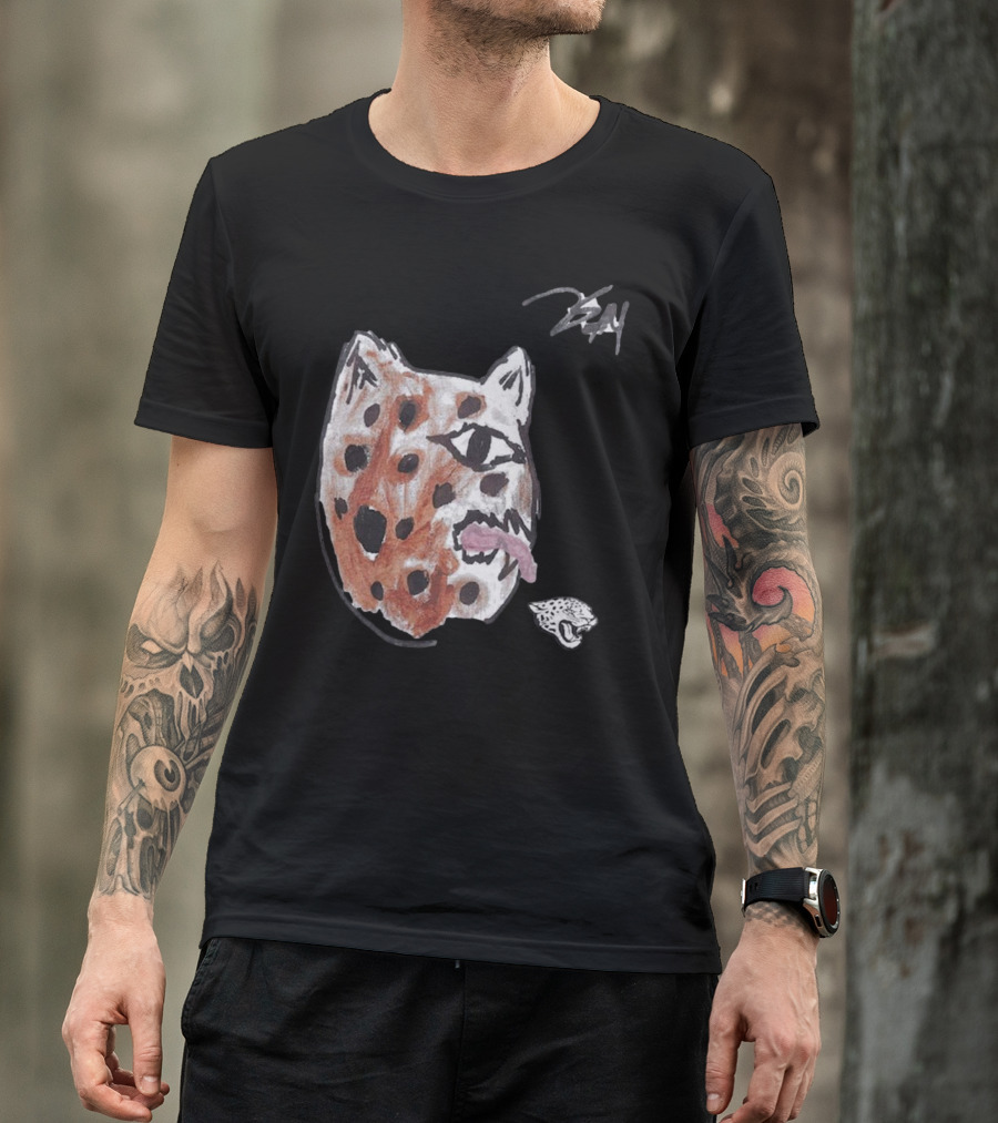 Jacksonville Jaguars Artwork By Tank Bigsby Featuring Stylized Jag Head T-Shirt