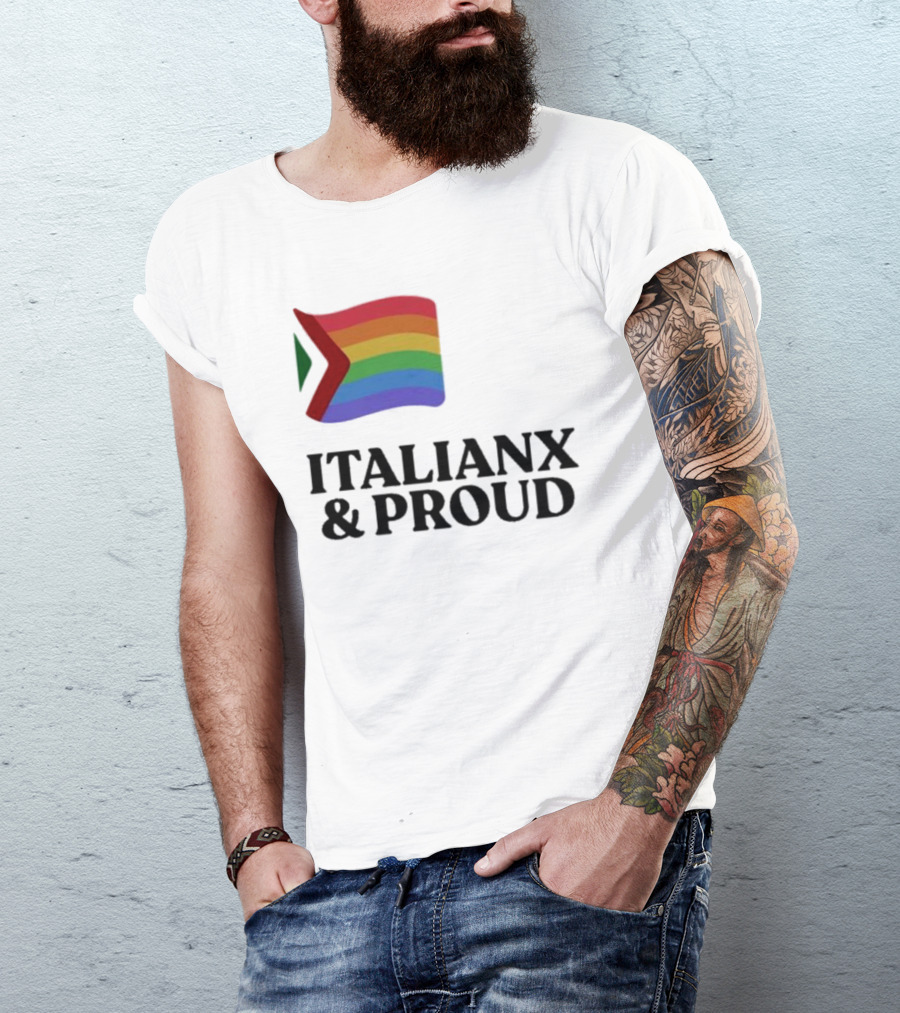 Italianx And Proud Rainbow Flag Pride T-Shirt
