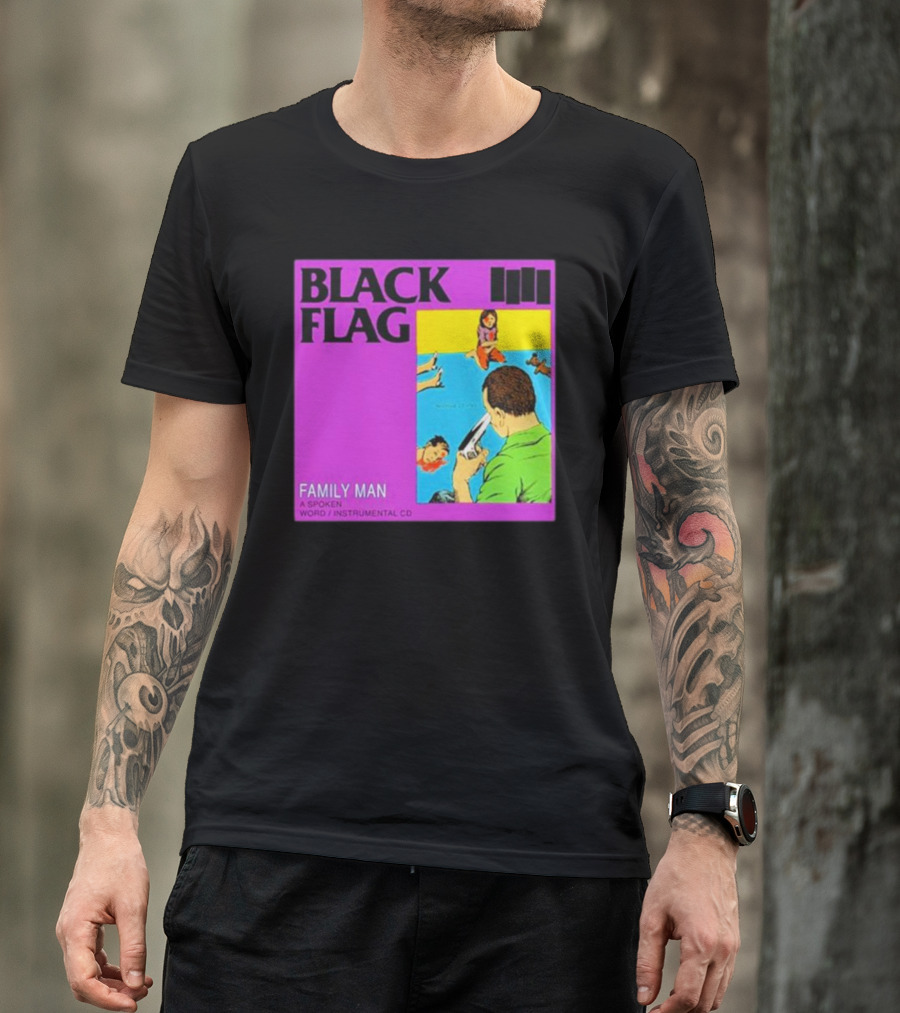 Black Flag Family Man Spoken Word Instrumental CD Album T-Shirt