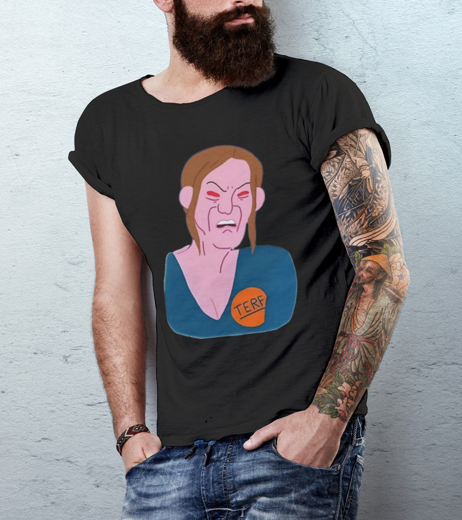 JK Rowling TERF Angry Cartoon Sticker T-Shirt