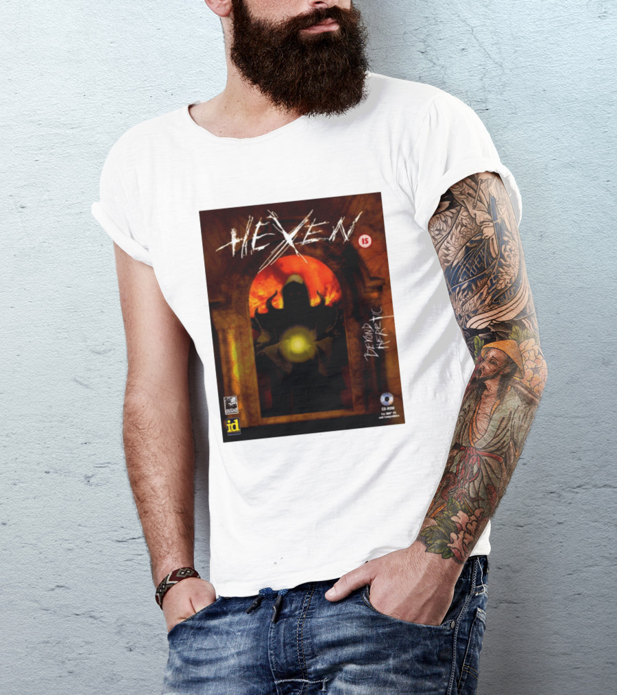 Hexen Beyond Heretic Video Game Cover Phil Spencer Wearing T-Shirt