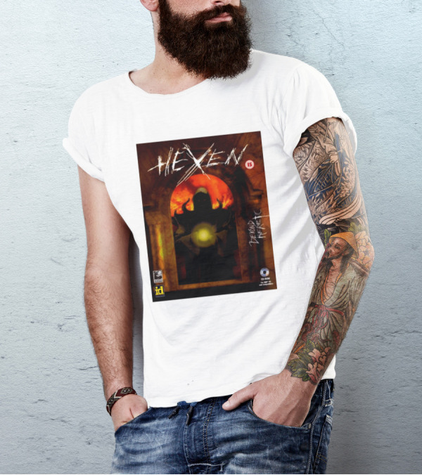 Hexen Beyond Heretic Video Game Cover Phil Spencer Wearing T-Shirt