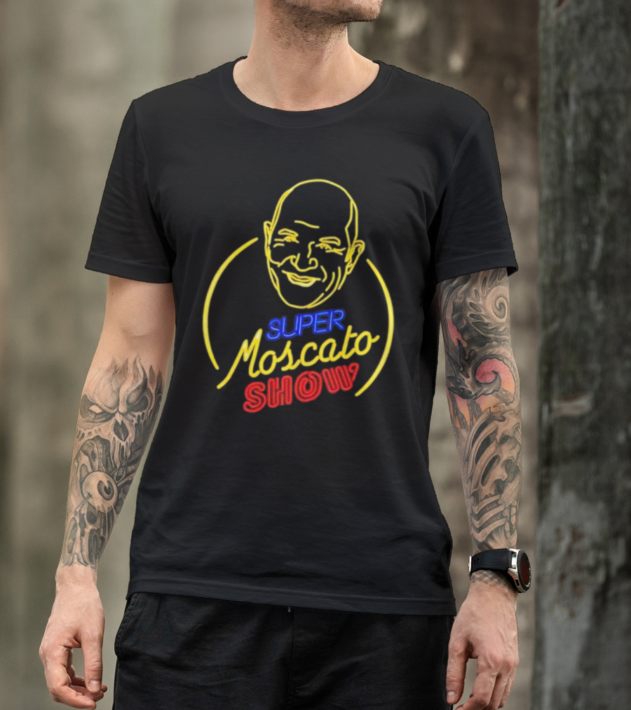 Super Moscato Show Neon Head Outline T-Shirt