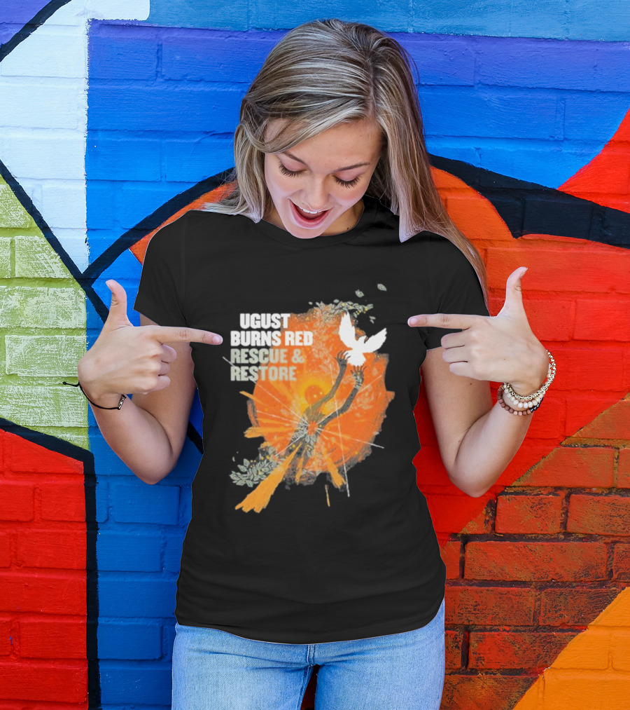 August Burns Red Rescue And Restore Album Uplifted Hands With Dove T-Shirt