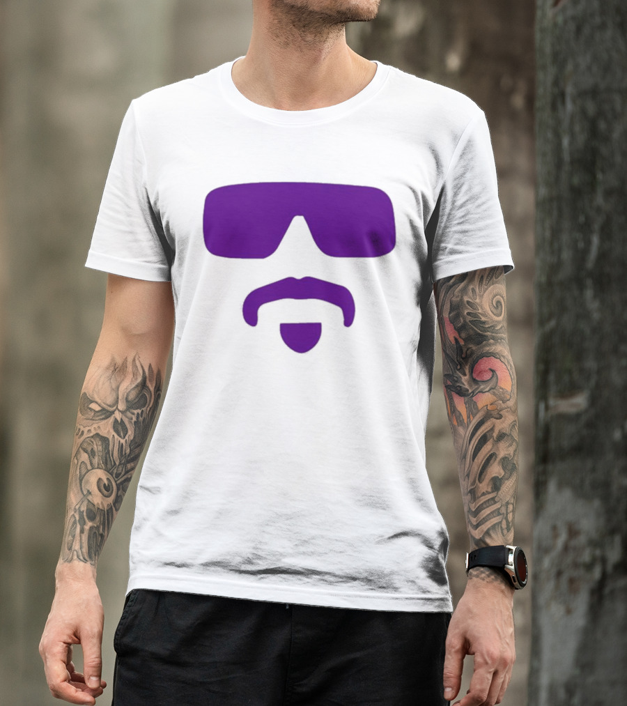 Gavin Guidry Wears Hayden Travinski Purple Sunglasses And Beard T-Shirt