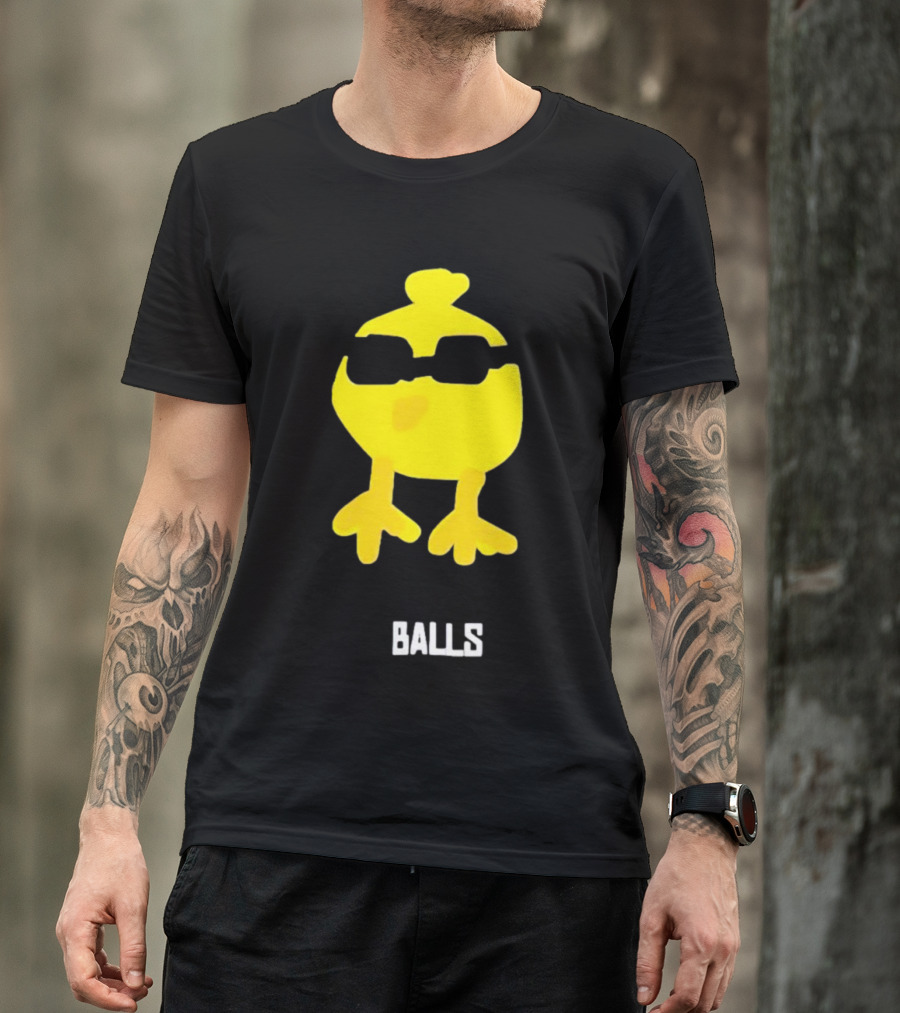 Minnow Chicken Balls Sunglasses Yellow Bird T-Shirt
