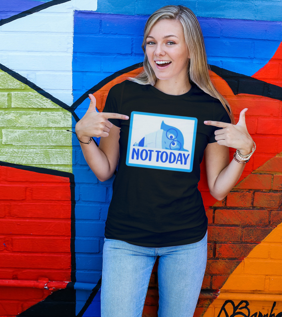 Not Today Sadness Character Blue Glasses Image T-Shirt