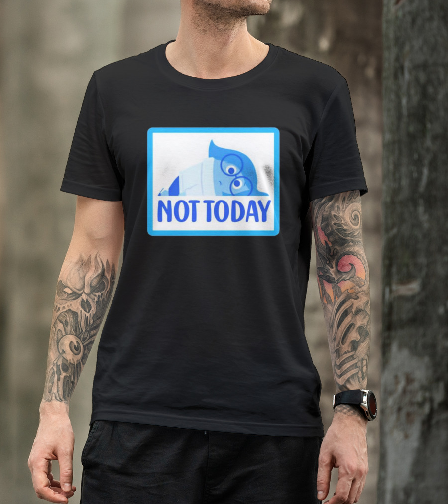 Not Today Sadness Character Blue Glasses Image T-Shirt