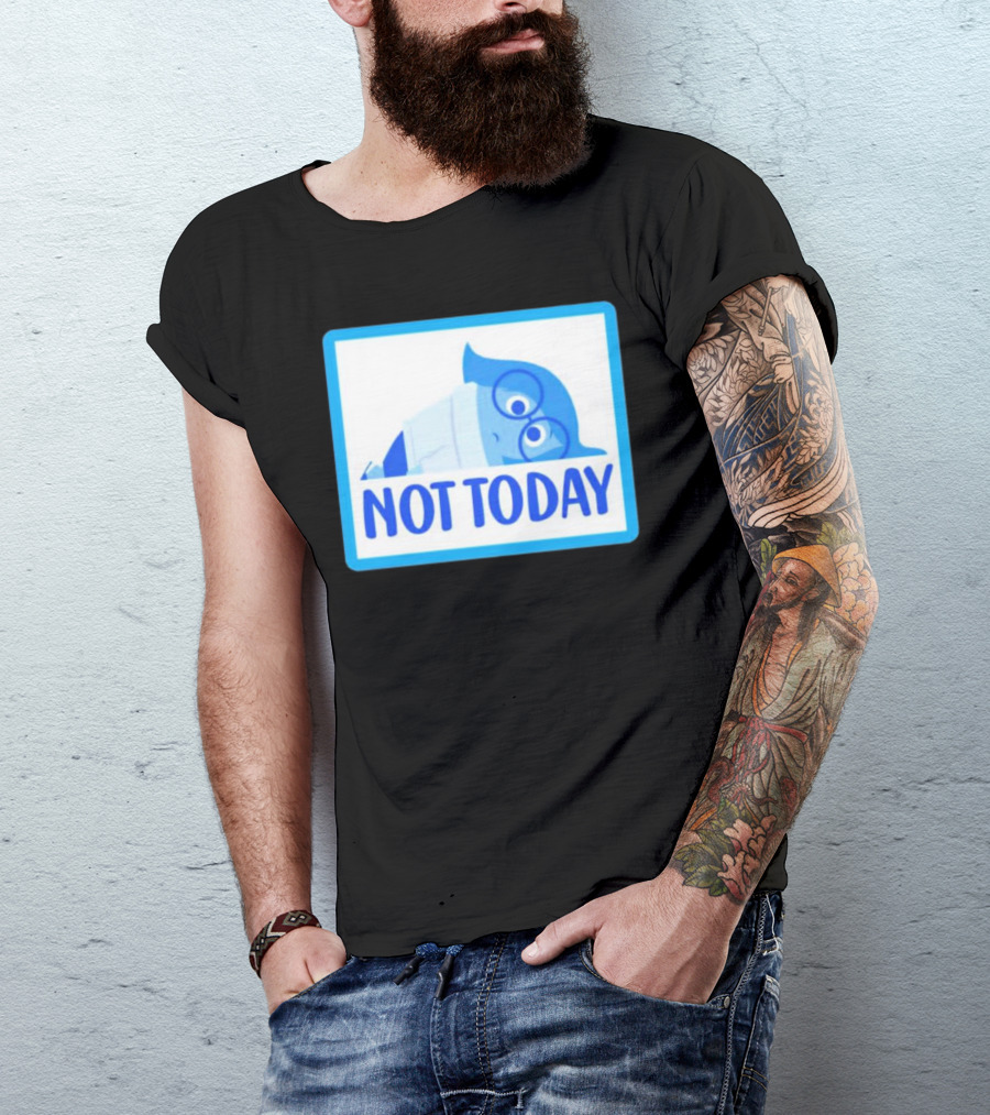 Not Today Sadness Character Blue Glasses Image T-Shirt