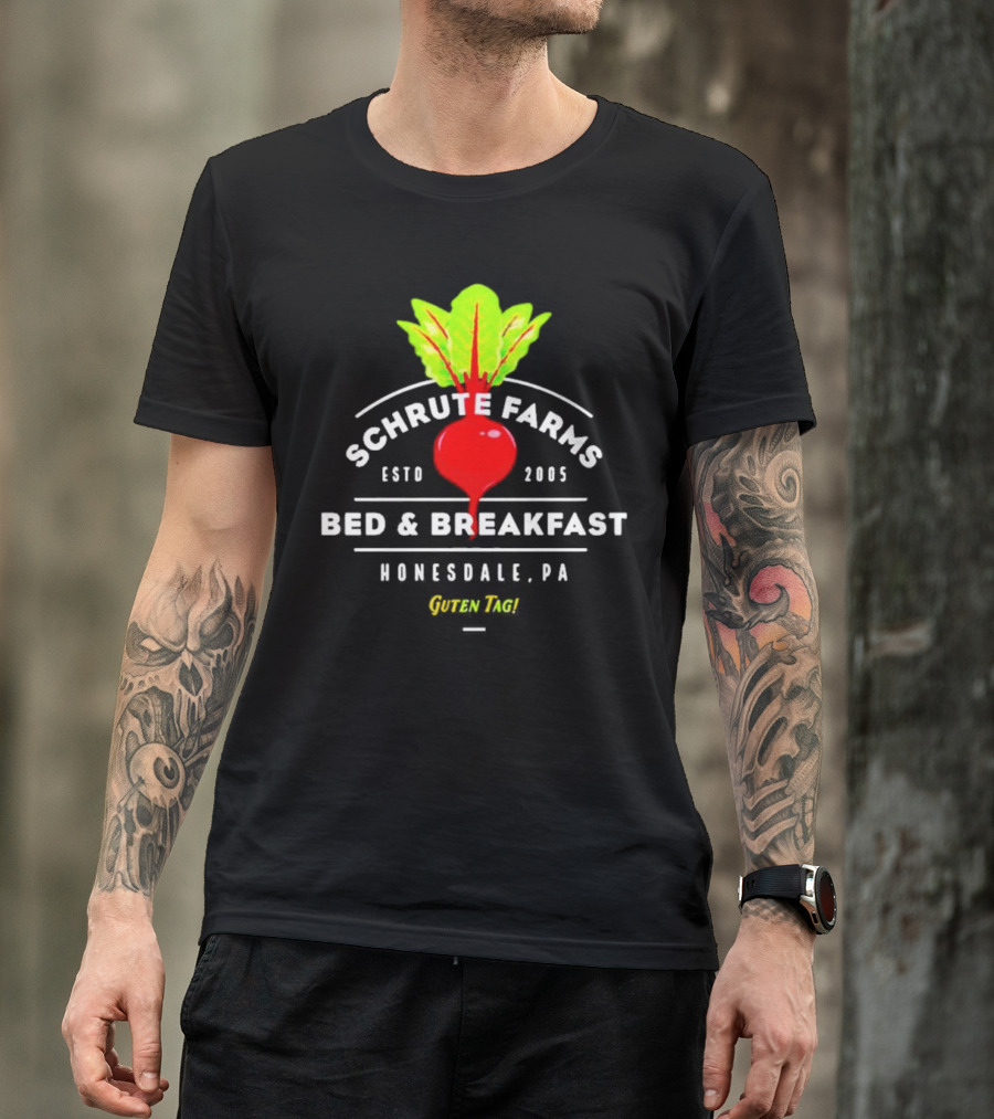 Schrute Farms Bed And Breakfast Honesdale PA Guten Tag ESTD 2005 T-Shirt