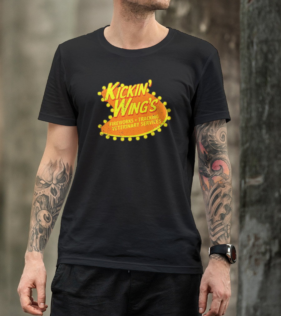 Kickin' Wing's Fireworks Tracking Veterinary Services Joe Dirt T-Shirt