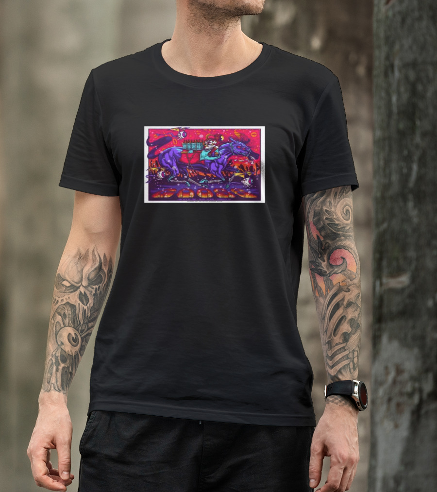 Goose Riding Cosmic Horse Louisville Palace Theatre Neon Fantasy T-Shirt