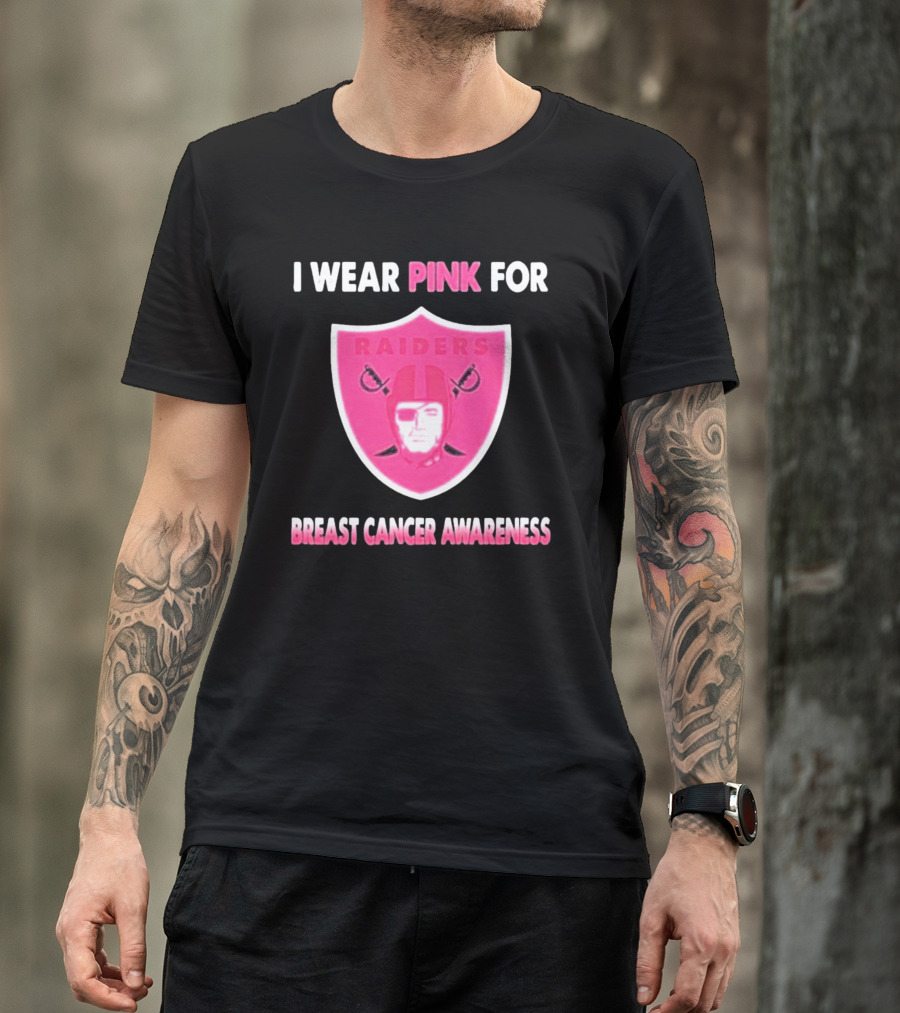 Las Vegas Raiders I Wear Pink For Breast Cancer Awareness T-Shirt