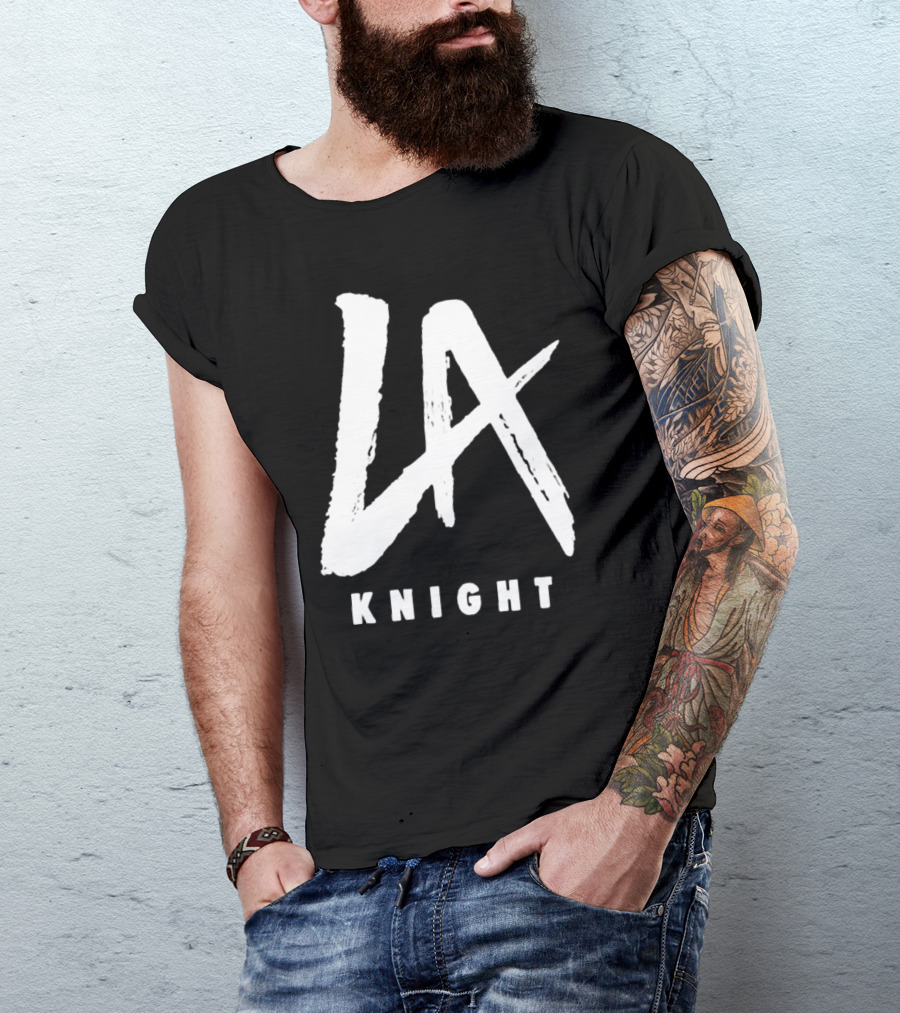LA Knight Black Handwritten T-Shirt