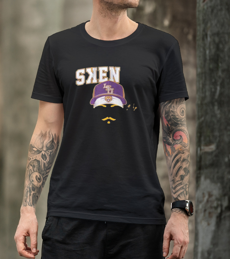 LSU Baseball Paul Skenes Stache Cap T-Shirt