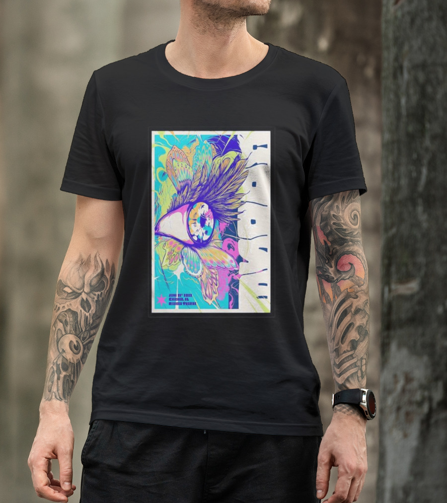 Goose June 21 Chicago Riviera Theatre Psychedelic Feather T-Shirt