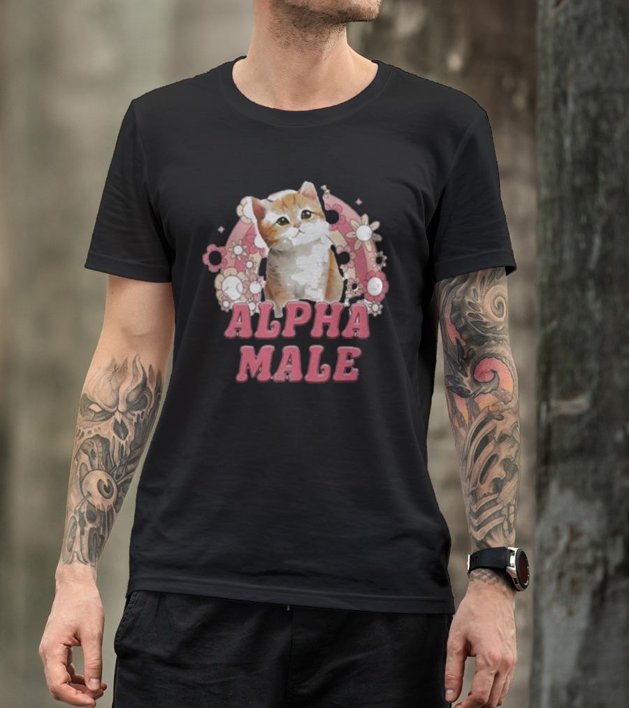 Alpha Male Vasaricore Kitten With Flowers T-Shirt