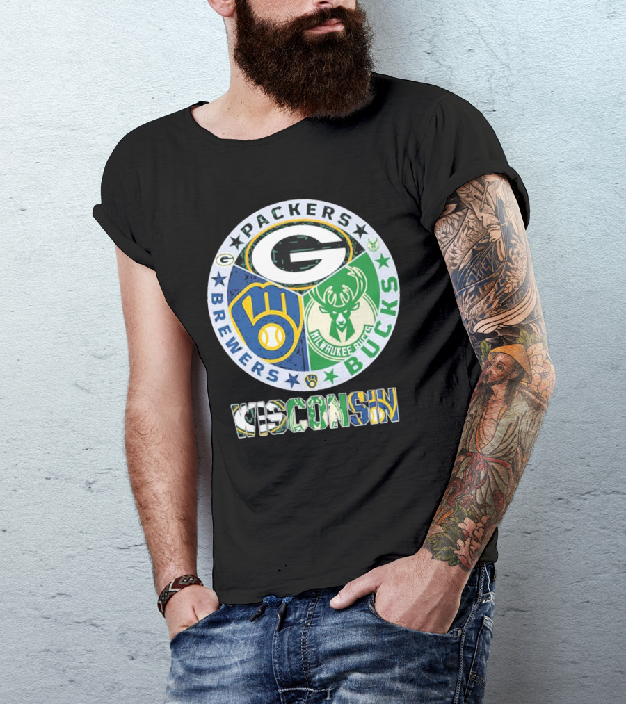 Packers Brewers Milwaukee Bucks Wisconsin T-Shirt