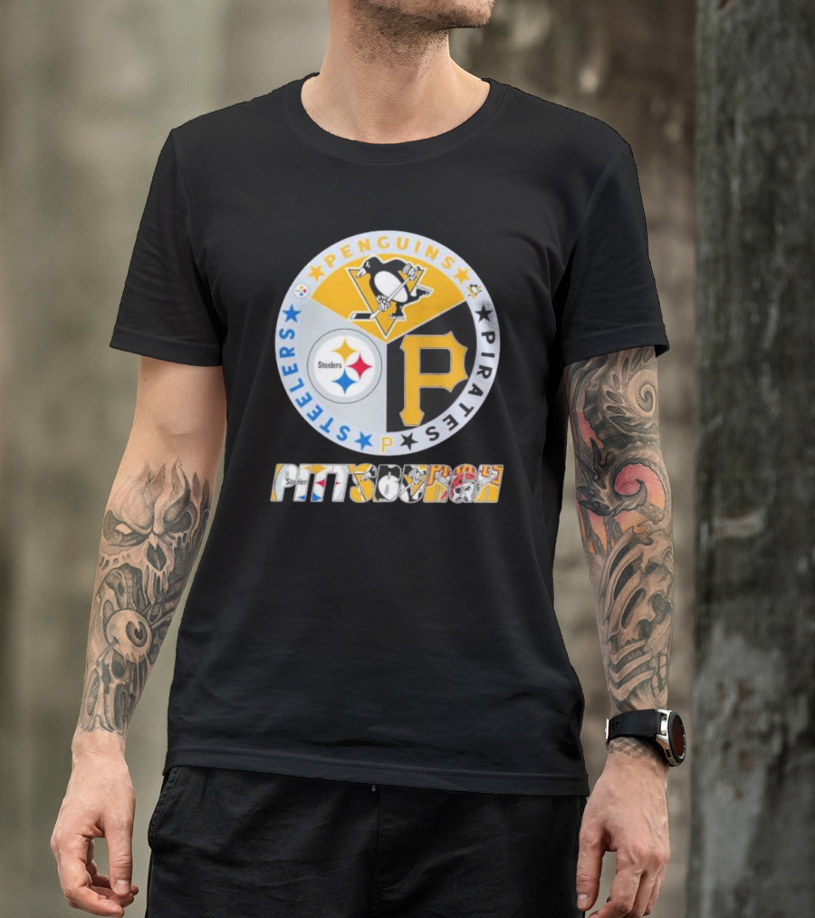 Pittsburgh Steelers Penguins Pirates Emblem T-Shirt