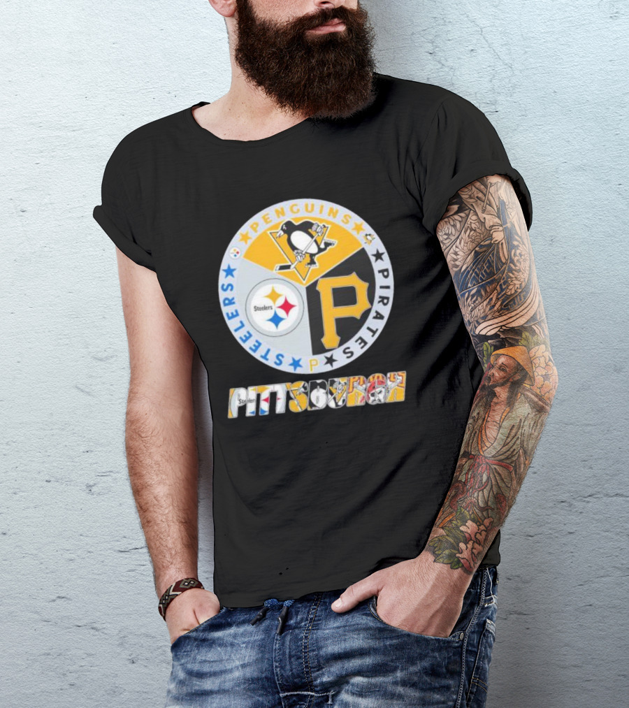 Pittsburgh Steelers Penguins Pirates Emblem T-Shirt