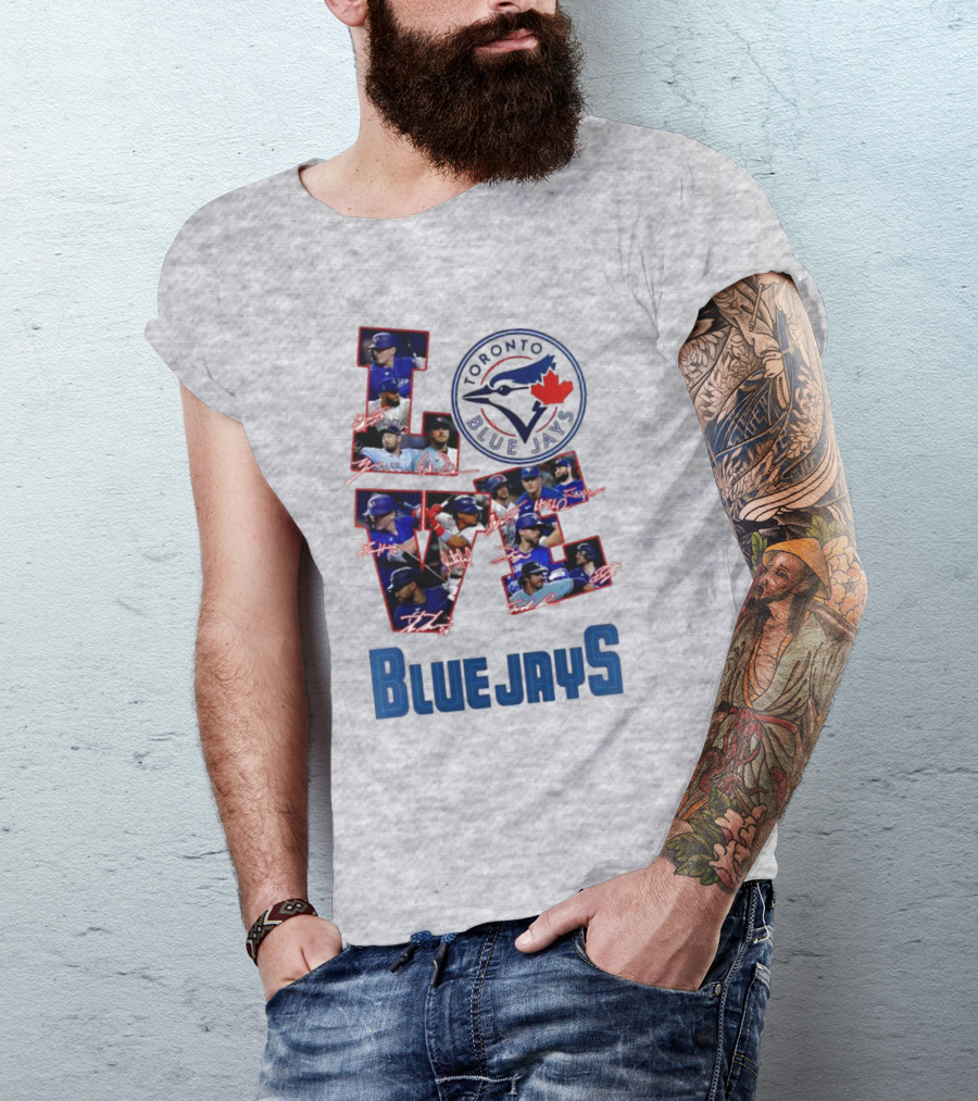Toronto Blue Jays Love Team Signatures Baseball T-Shirt