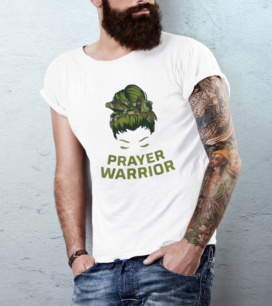 Prayer Warrior Camo Faith God Jesus Christian Women T-Shirt