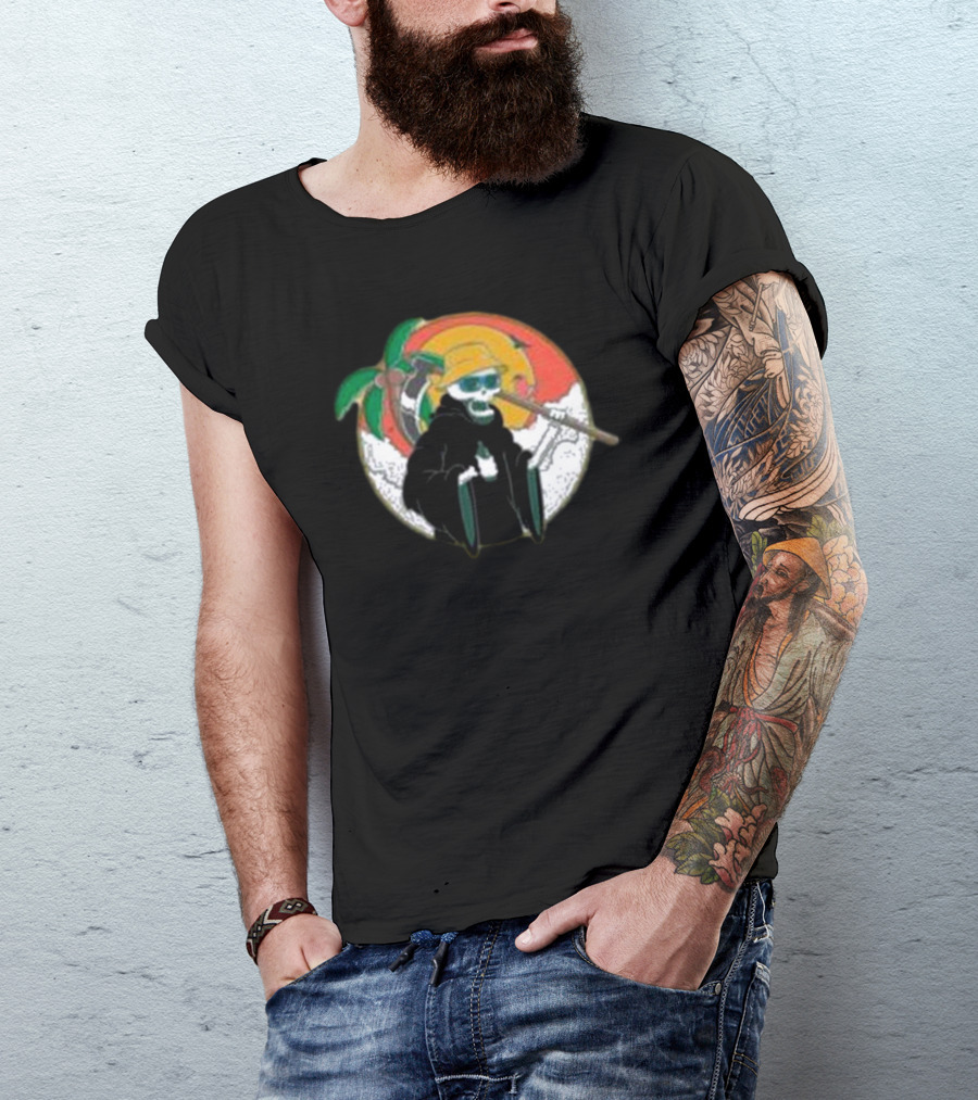 God Of Death On Vacation Grim Reaper Beach Summer T-Shirt