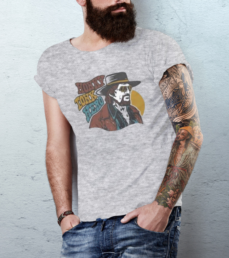Waylon Jennings Merch Store Honky Tonk Hero T-Shirt