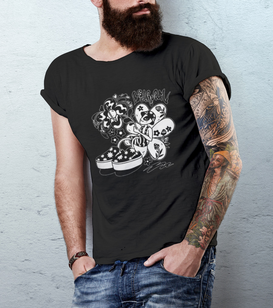 LSDREAM Merch Intergalactic Bloom Groovy Fairy With Floral Sneakers T-Shirt