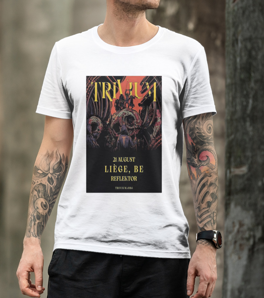 Trivium 21 August Liège BE Reflektor Concert Event T-Shirt