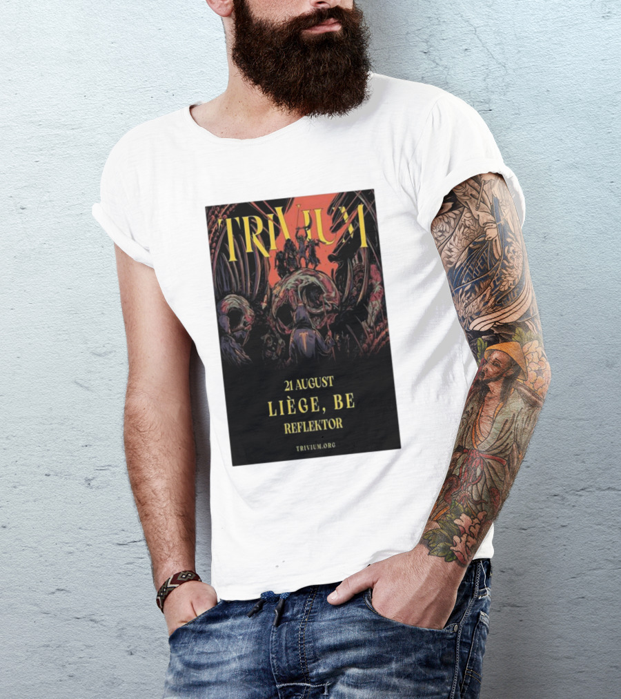 Trivium 21 August Liège BE Reflektor Concert Event T-Shirt