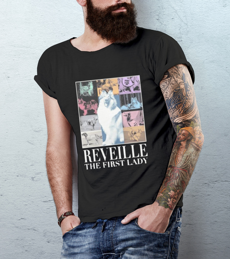 Reveille The First Lady Texas A&M Colorful Collage T-Shirt