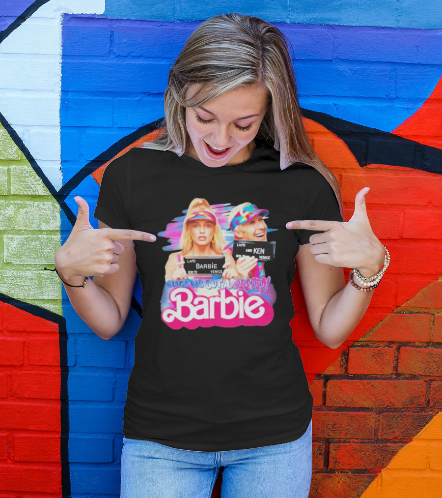 Barbenheimer Barbie And Ken OMG We Got Arrested Venice Mugshot T-Shirt