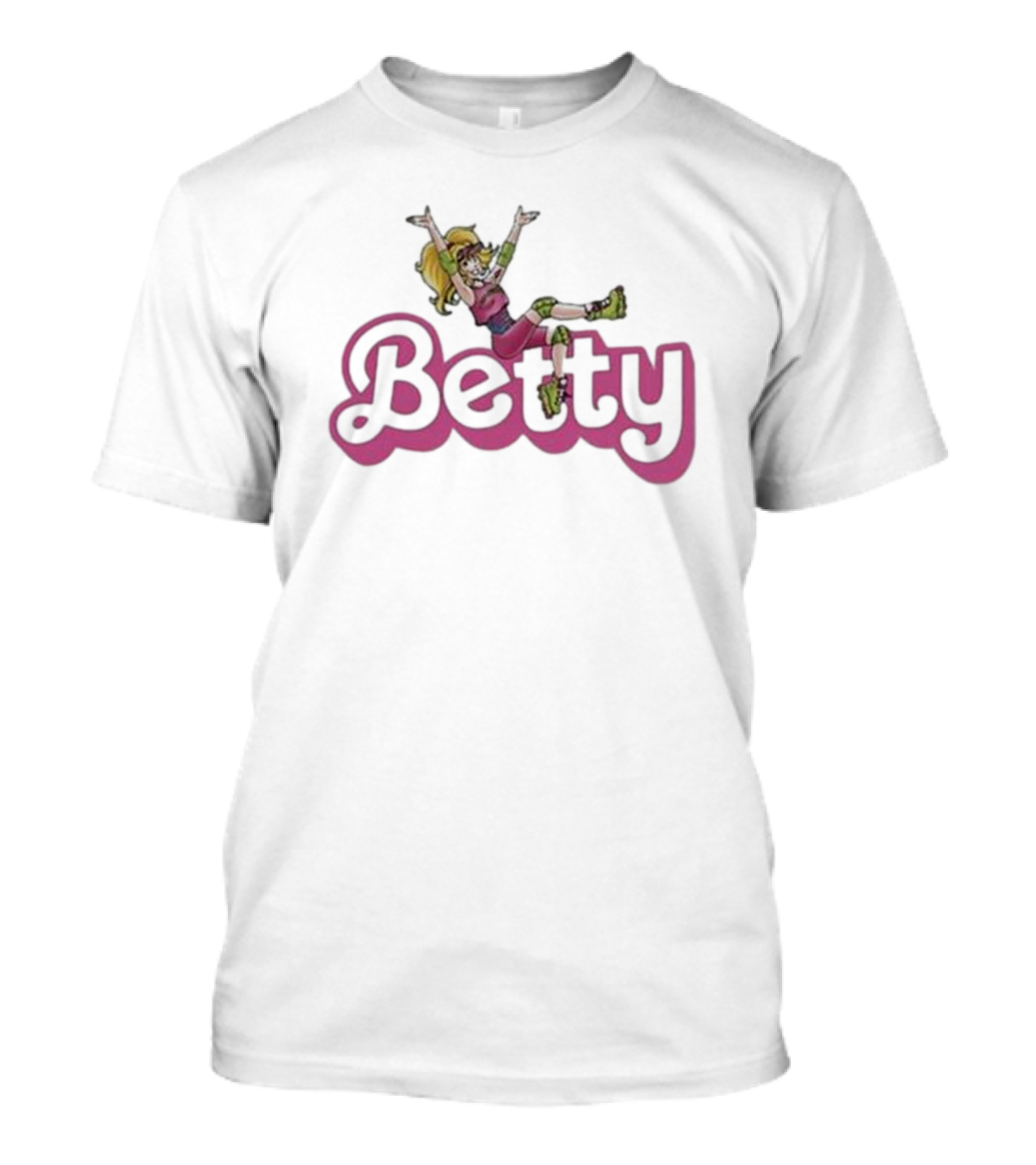 Betty Pink Retro Vibes With Joyful Girl T-Shirt