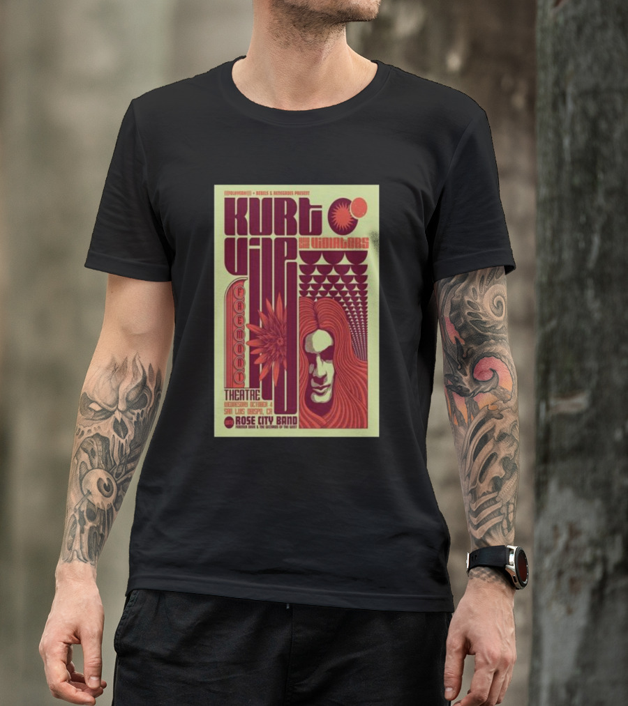 Kurt Vile And The Violators San Luis Obispo Fremont Theatre Rose City Band T-Shirt